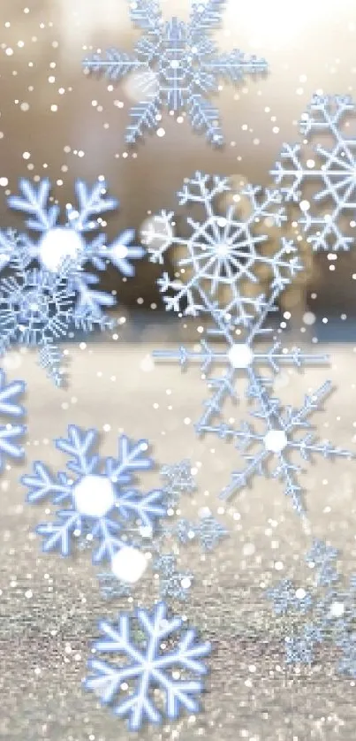 Elegant snowflakes on a frosty winter background, radiating tranquility.