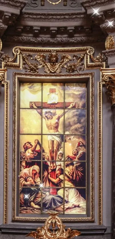 Elegant stained glass display with vibrant colors and detailed artistry.