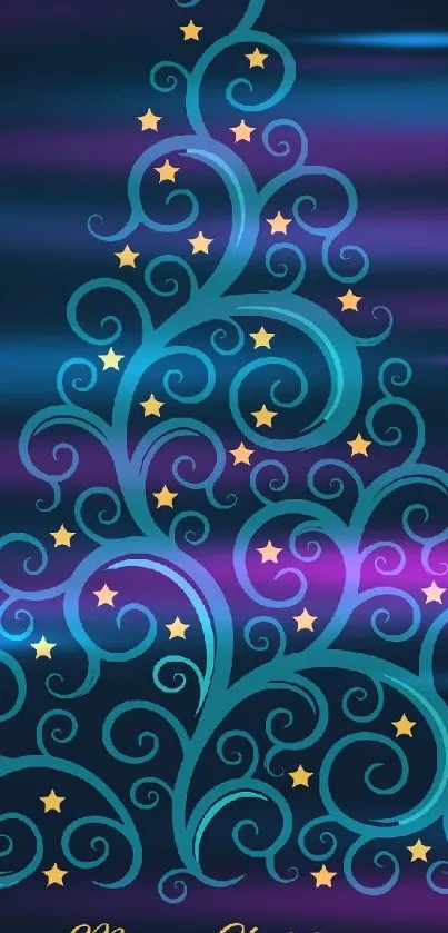 Elegant swirl galaxy wallpaper with purple, blue, and gold patterns.