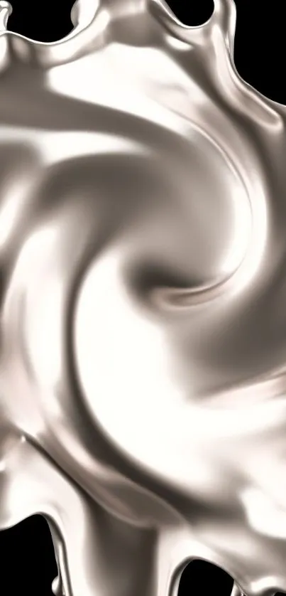 Elegant silver metallic swirl mobile wallpaper.