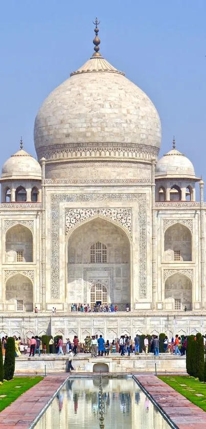 Beautiful Taj Mahal with reflection in water, India