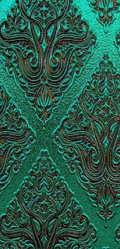 Teal vintage pattern wallpaper for mobile devices.