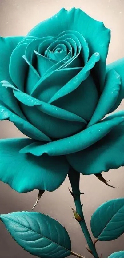 Stunning teal rose with detailed petals and elegant design.