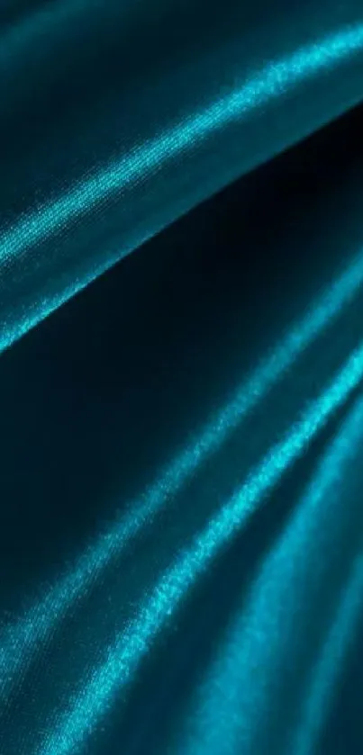 Vibrant teal satin texture wallpaper with luxurious sheen.