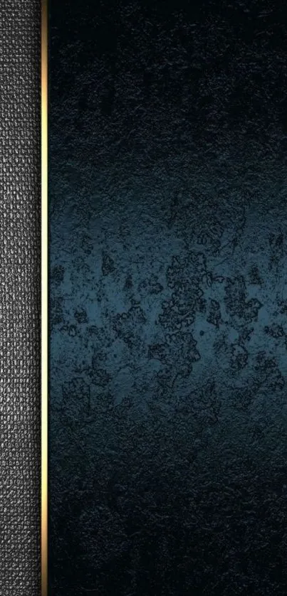 Elegant black and blue textured phone wallpaper with gold accent.