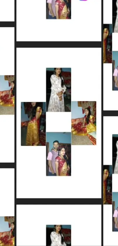 Collage of people in traditional attire with vibrant colors.