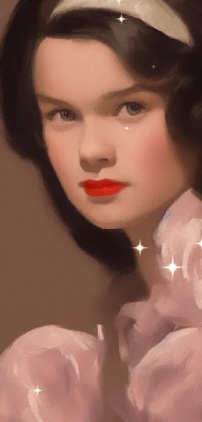 Vintage style portrait of a young woman in soft brown tones.