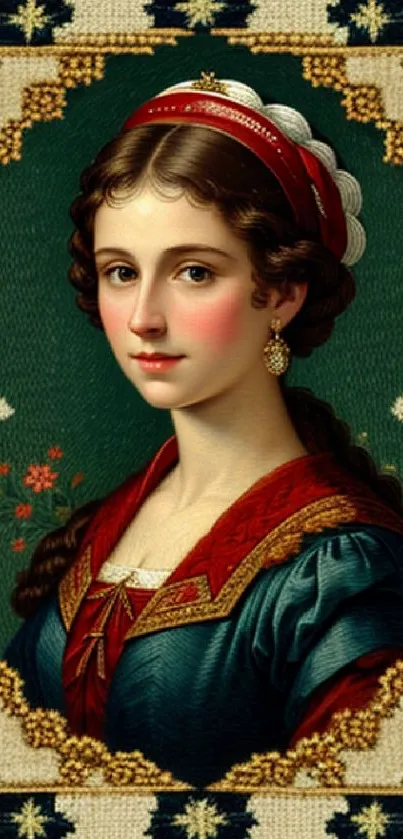 Vintage portrait of a woman in classic art style.