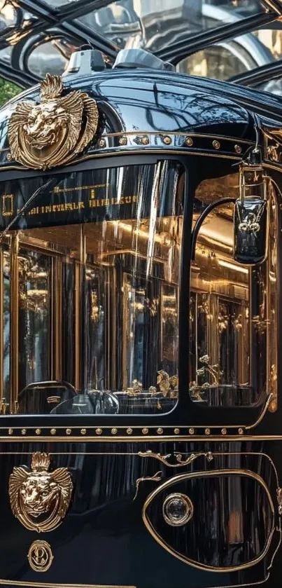 Ornate vintage train with elegant design details