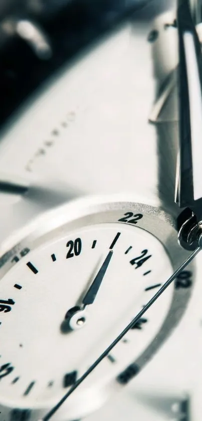 Close-up of an elegant and classic watch face.