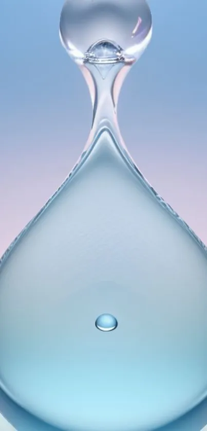 Minimalist blue water drop mobile wallpaper.