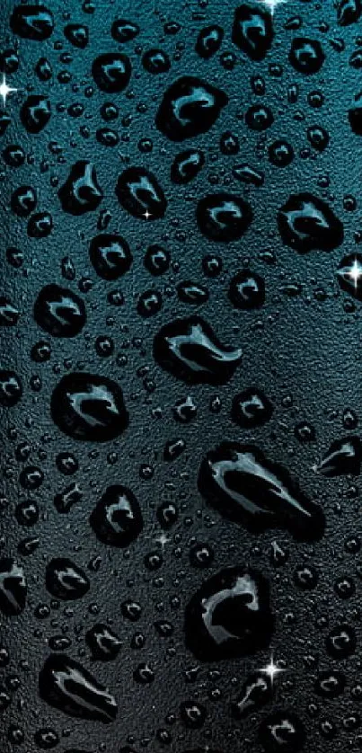 Dark cyan wallpaper with elegant water droplets.