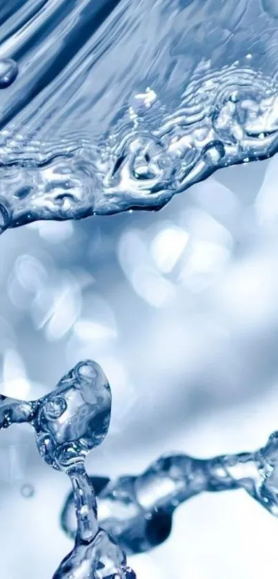 Elegant water splash on a light blue background, perfect for mobile wallpaper.