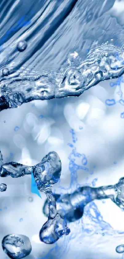 Elegant mobile wallpaper with a dynamic water splash in refreshing blue tones.