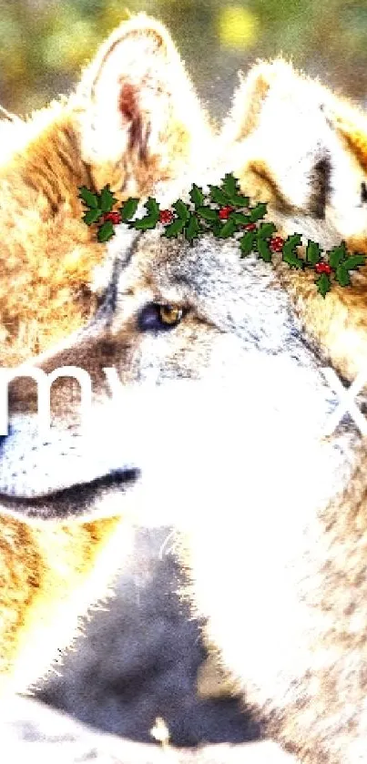 Elegant wolves in a natural setting with vivid brown tones and intricate details.