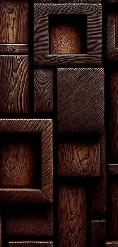 Intricate wooden frames with dark brown tones.