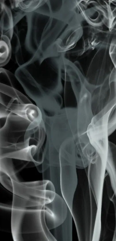 Elegantly swirling smoke wallpaper design.