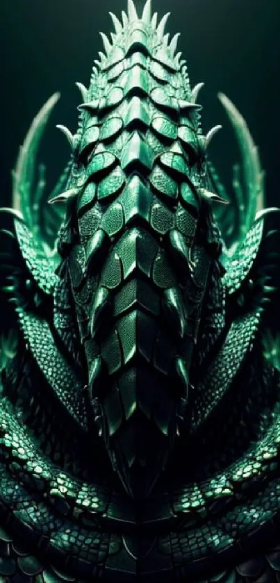 High-resolution emerald dragon scales texture on mobile wallpaper.