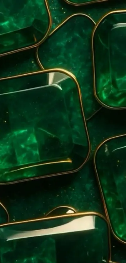 Emerald gemstone pattern with a glowing shine.