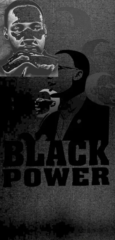 Black Power themed mobile wallpaper in black and white.