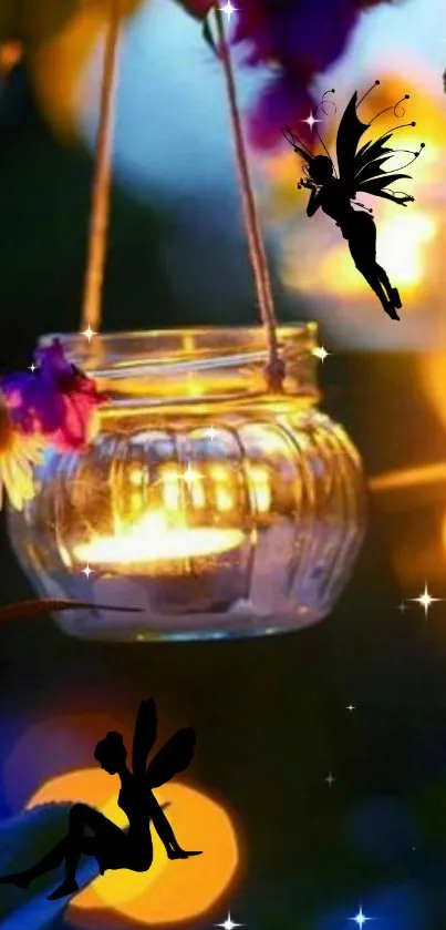 Fairy lantern amid glowing lights, creating a magical and whimsical atmosphere.