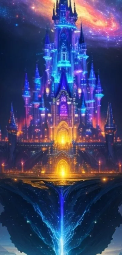 Enchanted fantasy castle with vibrant colors