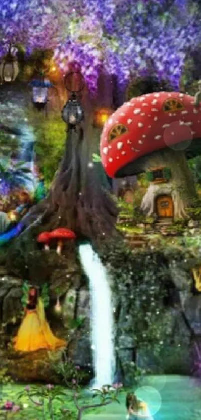 Fantasy art wallpaper with enchanted forest and magical elements.