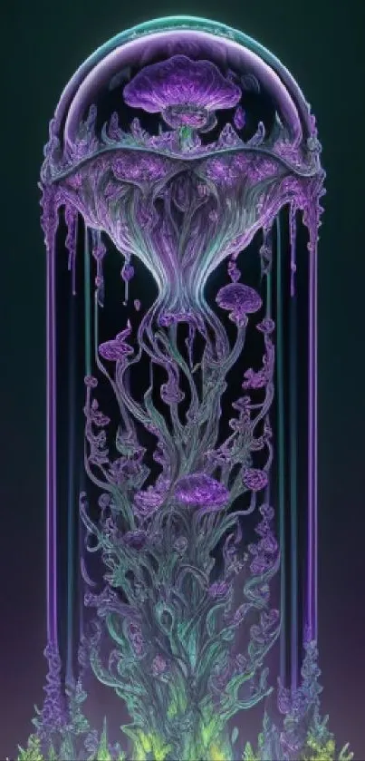 Purple jellyfish with mystical design in vibrant colors.