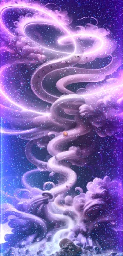 Captivating purple vortex creates a dreamy cosmic effect.