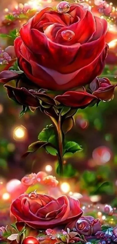 Vivid fantasy rose with magical glow.