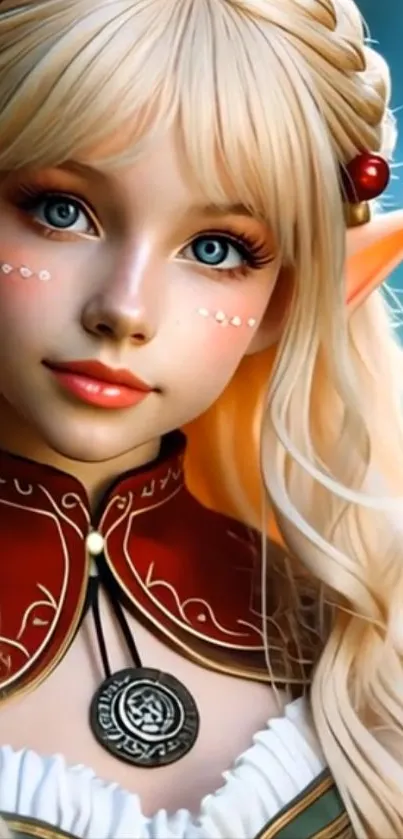 Fantasy elf portrait with vibrant colors and intricate details.