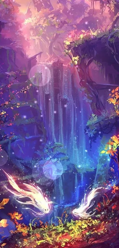 Enchanting fantasy landscape mobile wallpaper with vibrant colors.