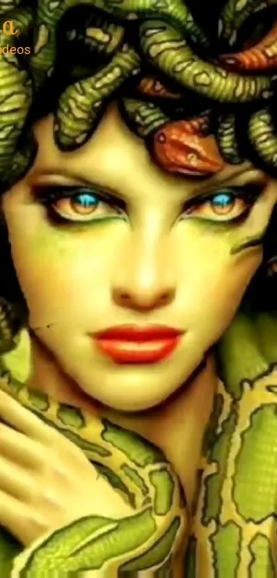 Stunning Medusa illustration with vivid colors and mythological details.