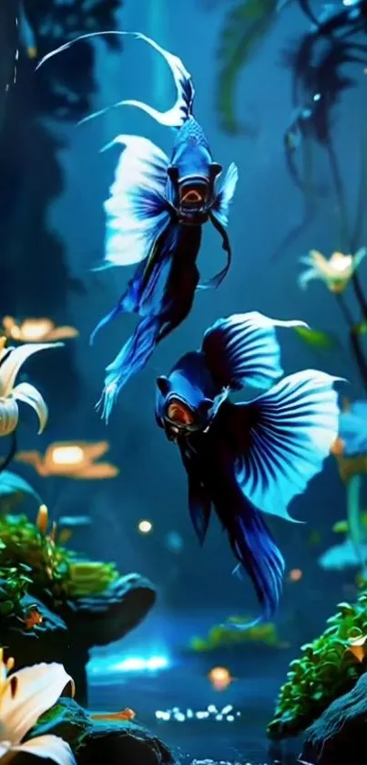 Majestic fish swimming in vibrant underwater scenery.