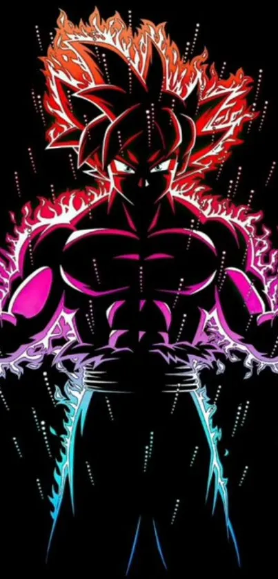 Anime character in a vibrant energy aura against a black background.