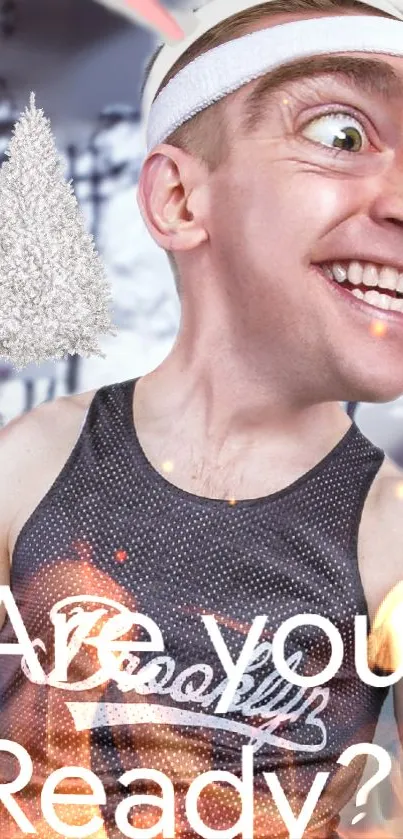 Energetic athlete smiling with 'Are you Ready?' text.