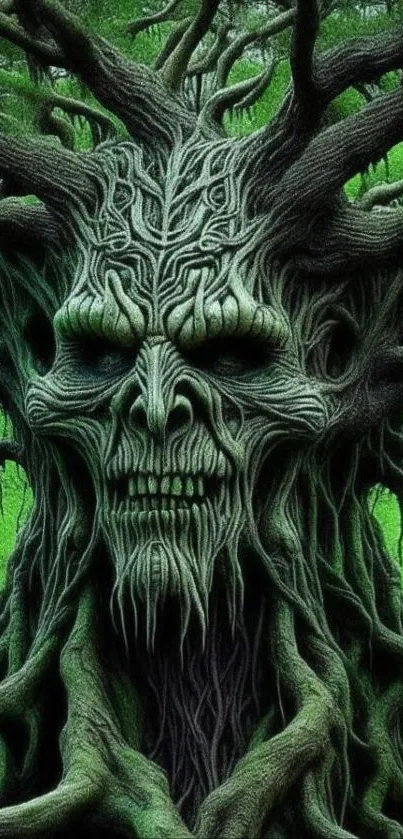 Dark fantasy tree creature art wallpaper.