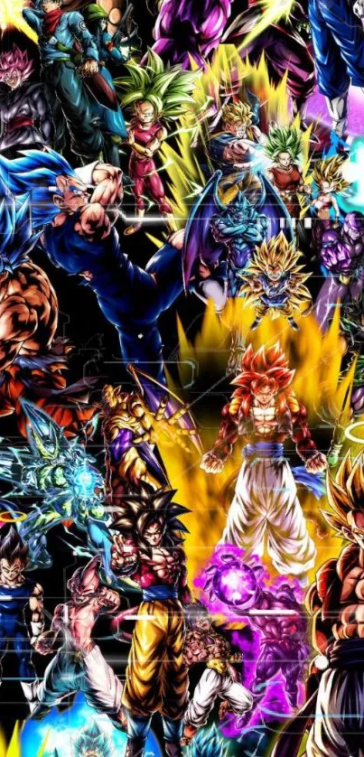 Epic anime battle collage featuring vibrant and dynamic characters.