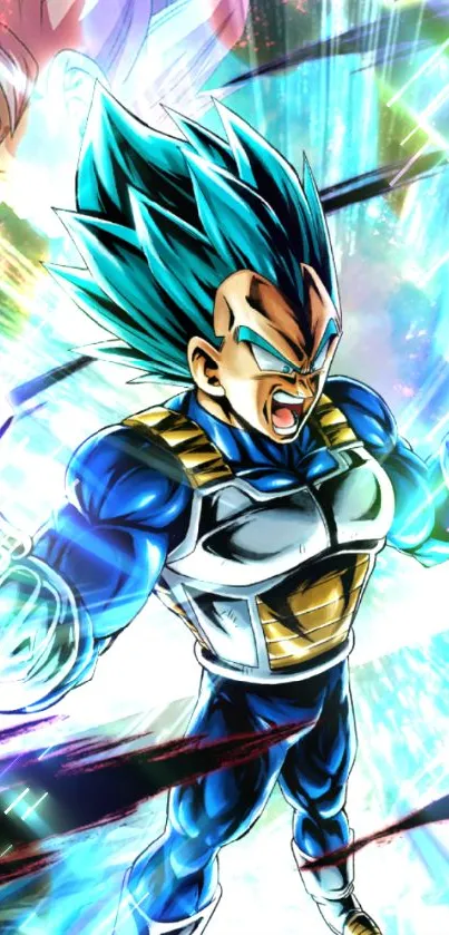 Energetic anime hero in action with bright colors and powerful pose.