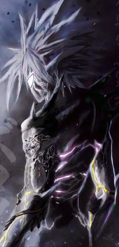 Epic anime character with dark theme wallpaper.