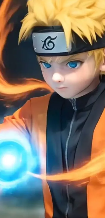 Anime character with glowing energy ball