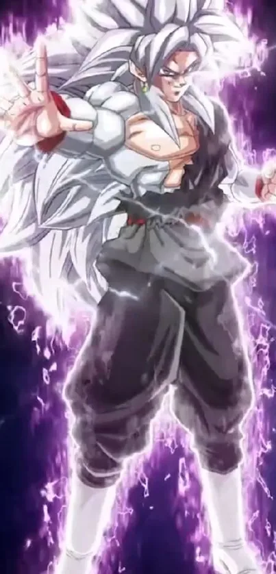 Anime warrior with glowing lightning aura in dramatic pose.