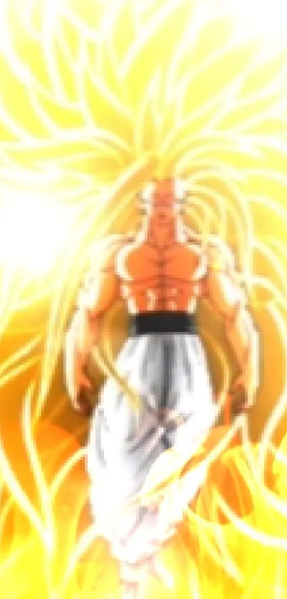 Epic anime character with golden energy aura in dynamic pose.