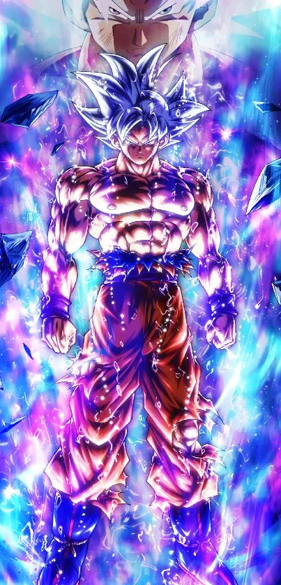 Epic anime character with a vibrant, electrifying aura.