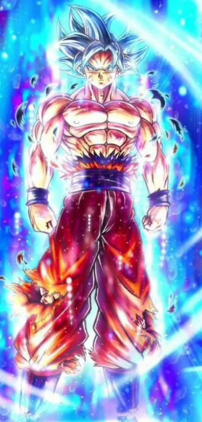 Super Saiyan anime character with vibrant energy aura.