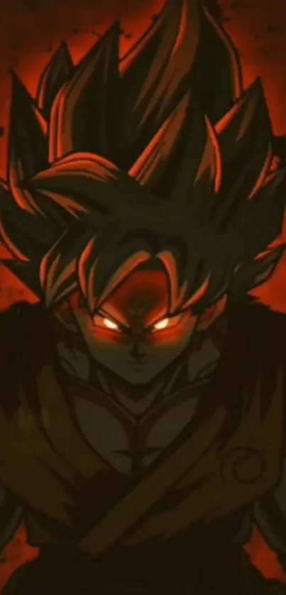 Epic anime warrior with fiery orange aura.