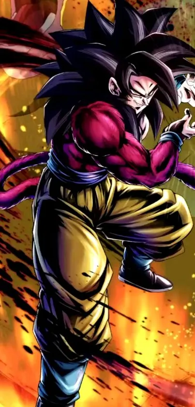 Dynamic anime warrior with vibrant colors.