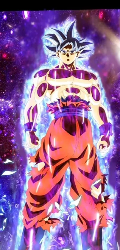 Vibrant anime warrior in dynamic pose with glowing energy background.