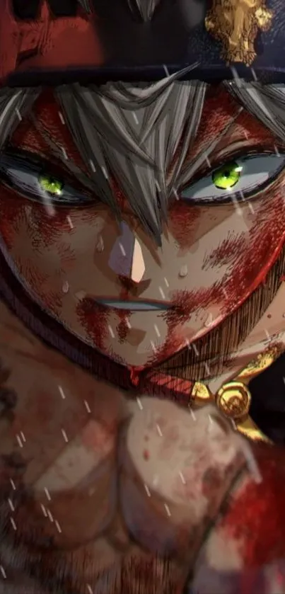 Epic anime warrior with intense focus and vibrant colors.