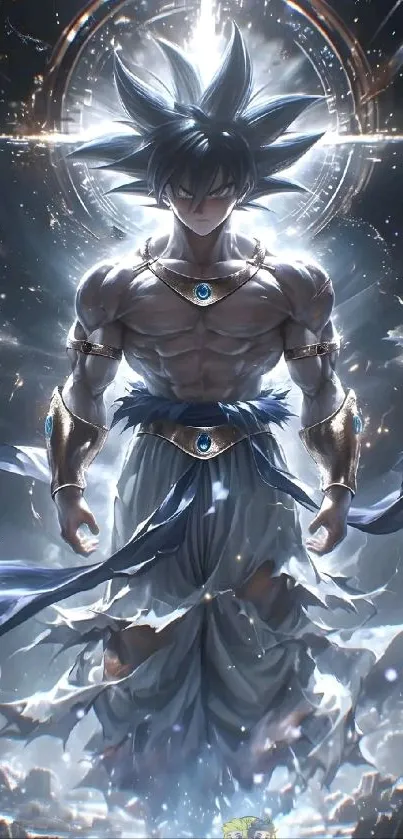 Epic anime warrior with glowing aura.